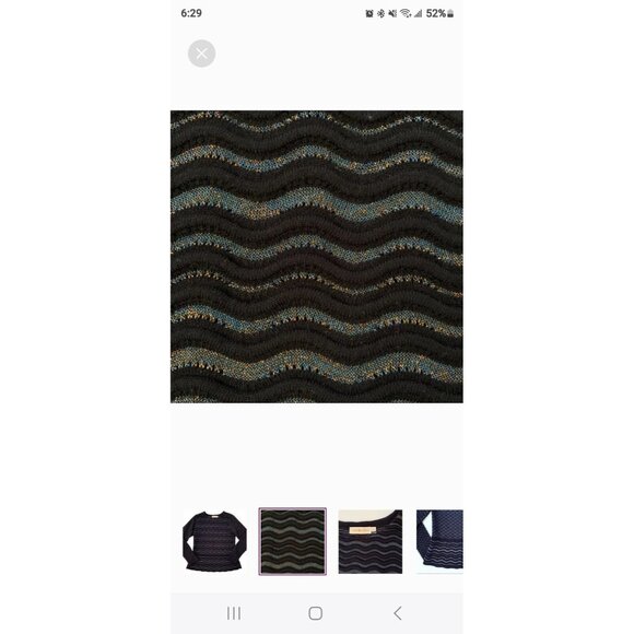 Tory Burch Women's Blue Shimmer Peplum Sweater Long Sleeve Wool Blend Size S NWT - Picture 6 of 10